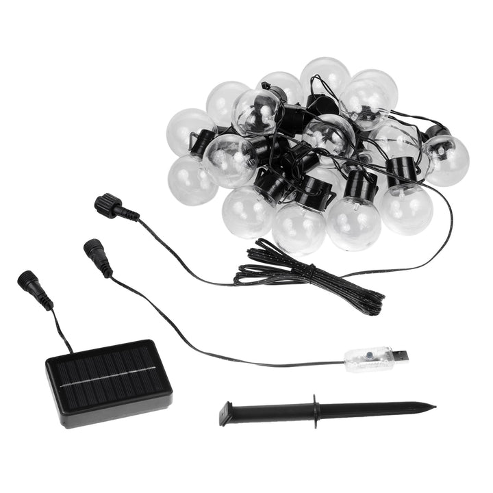 Maclean 2-u-1 solarna LED vrtna girlanda, IP44, 3 W, 10 lm, 3000 K, 2 × 600 mAh baterije, 5 V DC, 7 m, MCE424