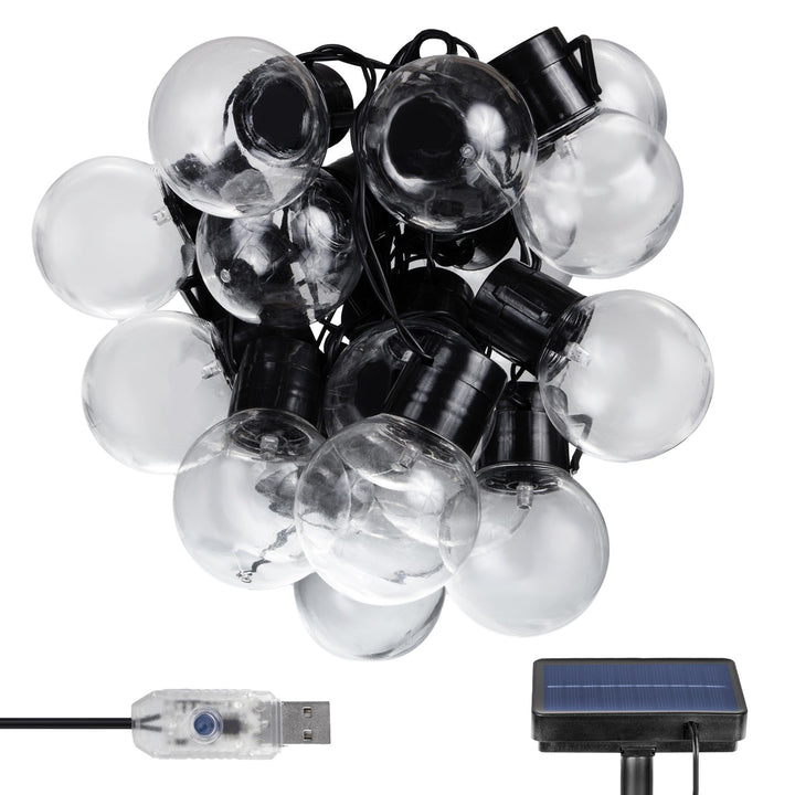 Maclean 2-u-1 solarna LED vrtna girlanda, IP44, 3 W, 10 lm, 3000 K, 2 × 600 mAh baterije, 5 V DC, 7 m, MCE424