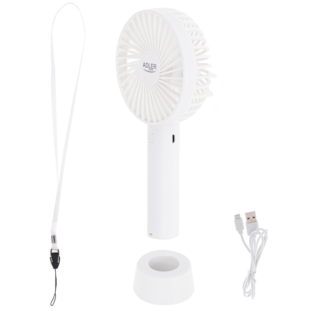 Mini ventilator, Adler, Portabil, 9 cm 3,5” USB, alb