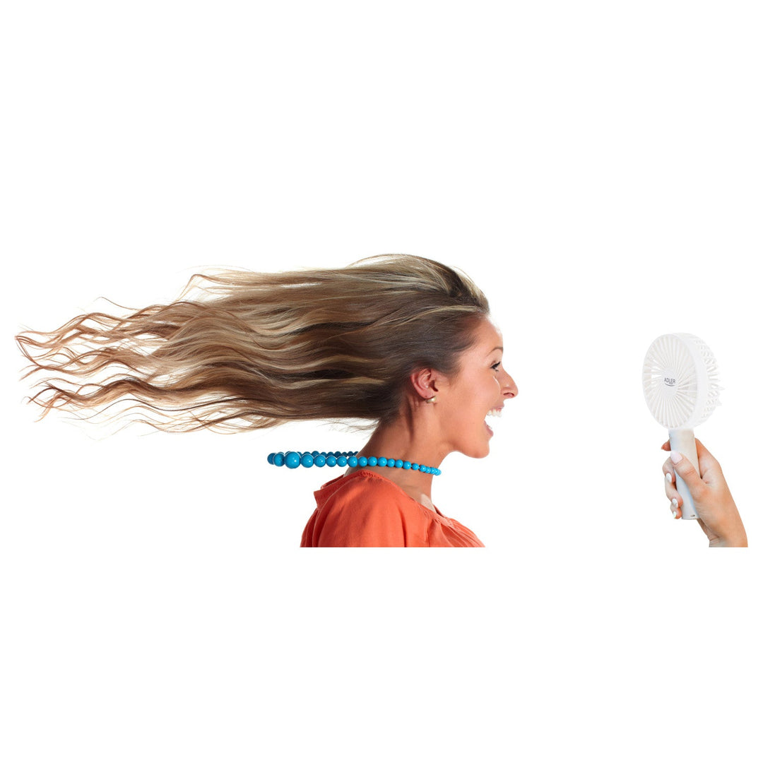 Mini ventilator, Adler, Portabil, 9 cm 3,5” USB, alb