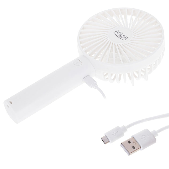 Mini ventilator, Adler, Portabil, 9 cm 3,5” USB, alb
