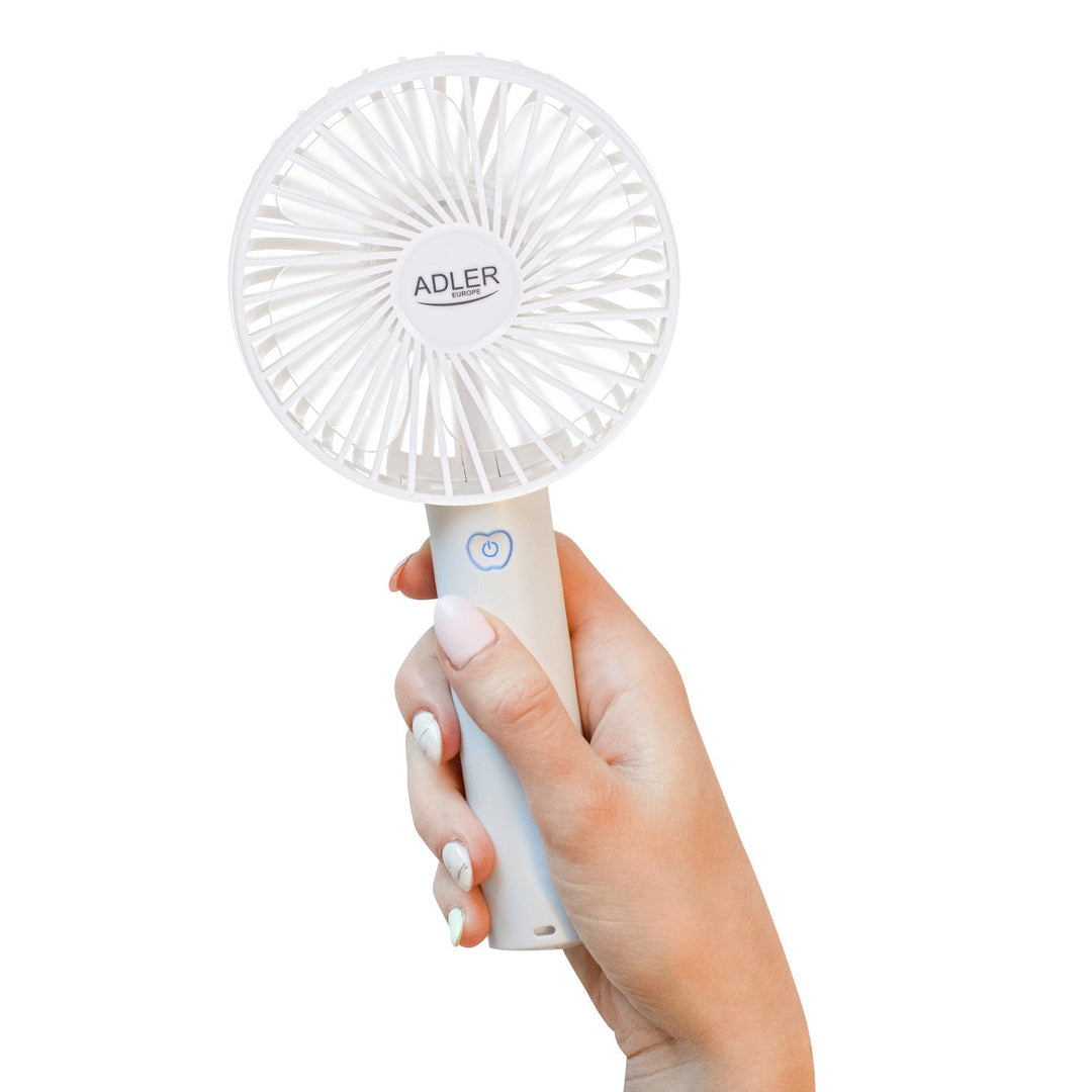 Mini ventilator, Adler, Portabil, 9 cm 3,5” USB, alb