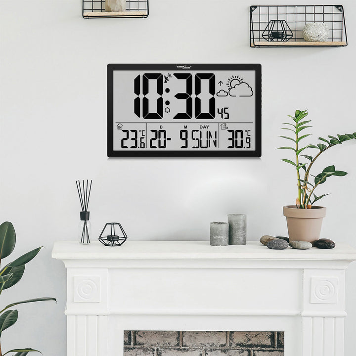 GreenBlue zidni sat za LCD monitore, veliki, temperatura, datum, GB218