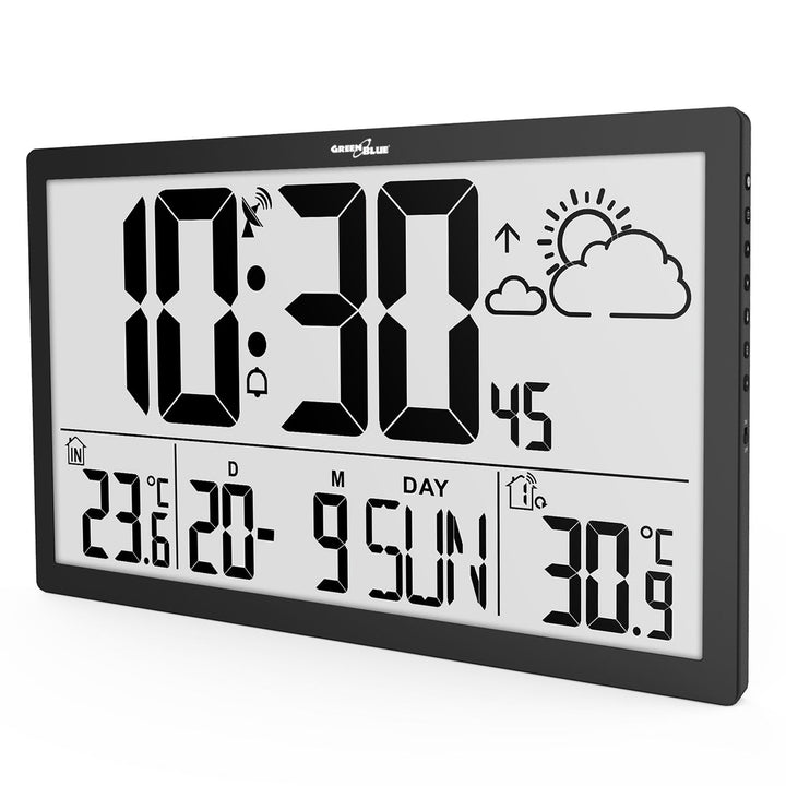 GreenBlue zidni sat za LCD monitore, veliki, temperatura, datum, GB218