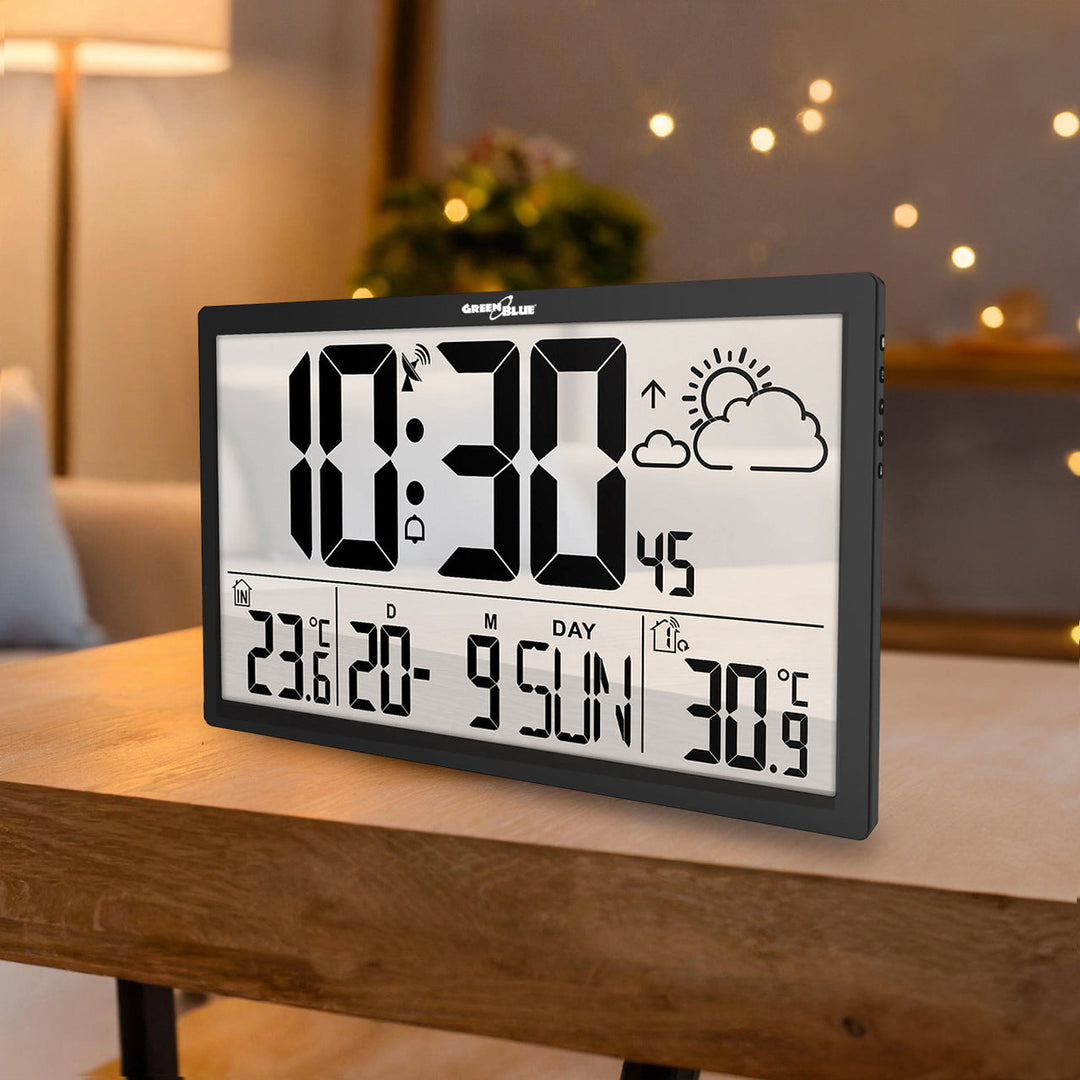 GreenBlue zidni sat za LCD monitore, veliki, temperatura, datum, GB218
