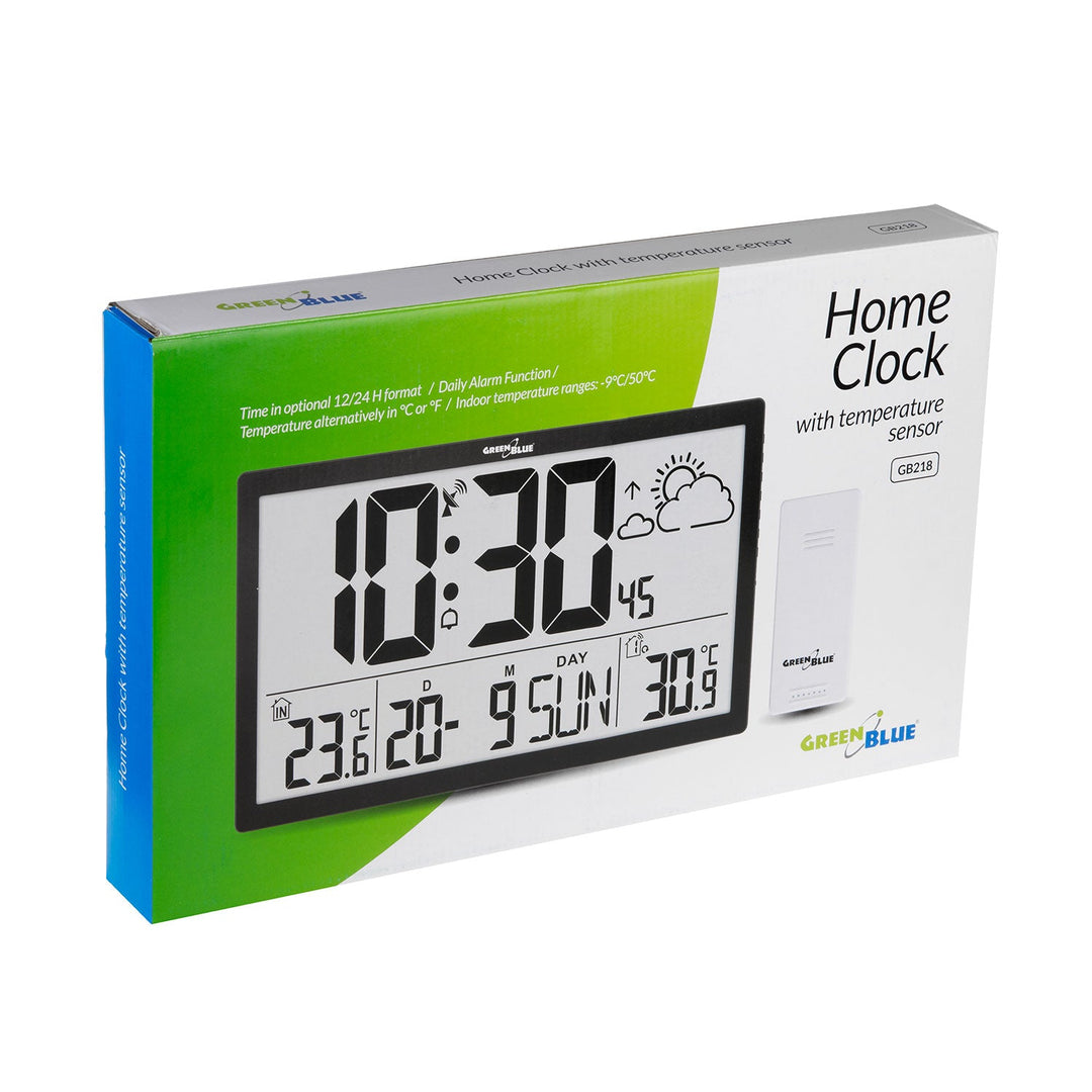 GreenBlue zidni sat za LCD monitore, veliki, temperatura, datum, GB218