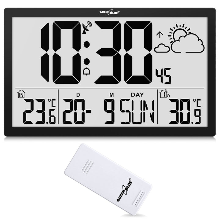 GreenBlue zidni sat za LCD monitore, veliki, temperatura, datum, GB218