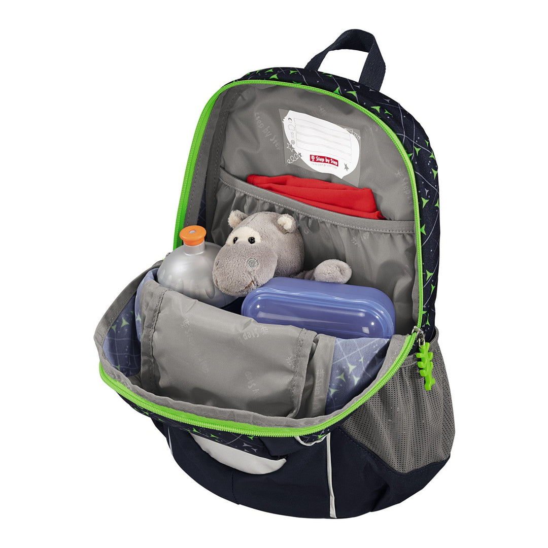 Ghiozdan Step by Step Junior Kiga Maxi Little Wild Cat Chik, 35 x 26 x 12 cm, 10 L, negru