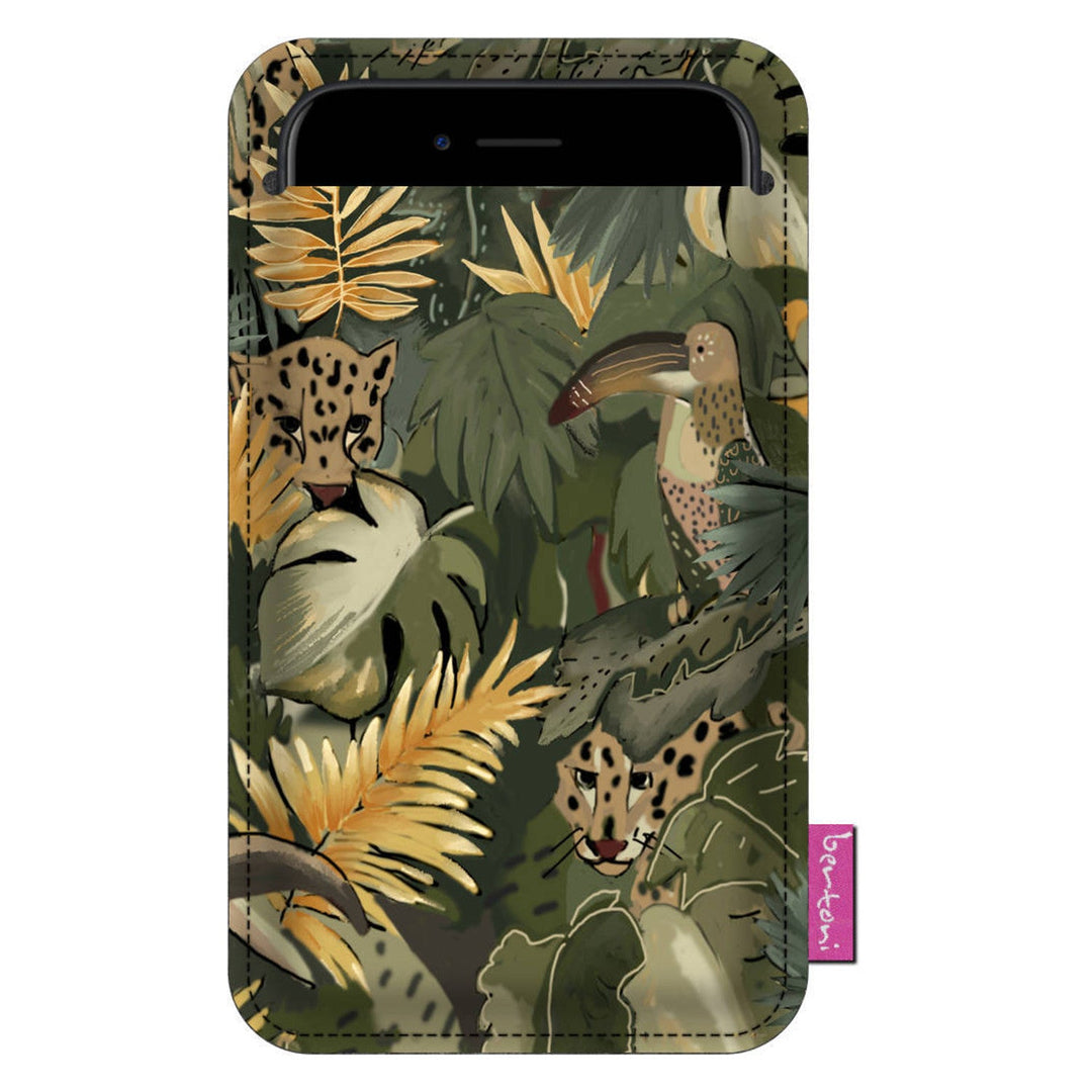 Futrola za pametni telefon Bertoni, izrađena od ekološki prihvatljivog filca, 105x195 mm, uzorak Amazonia, EE0029