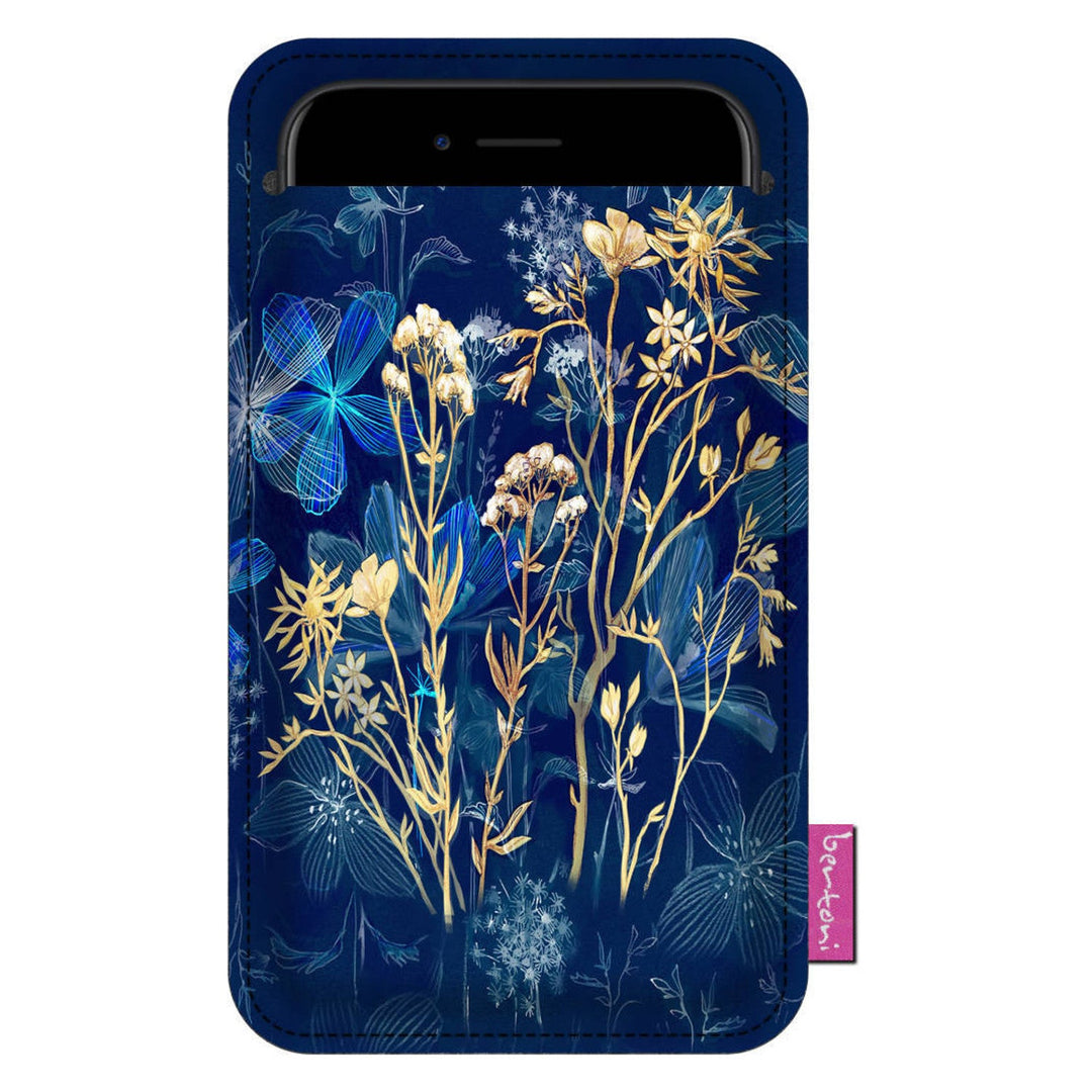 Futrola za pametni telefon Bertoni, izrađena od ekološki prihvatljivog filca, 105x195 mm, uzorak Midnight, EE0030
