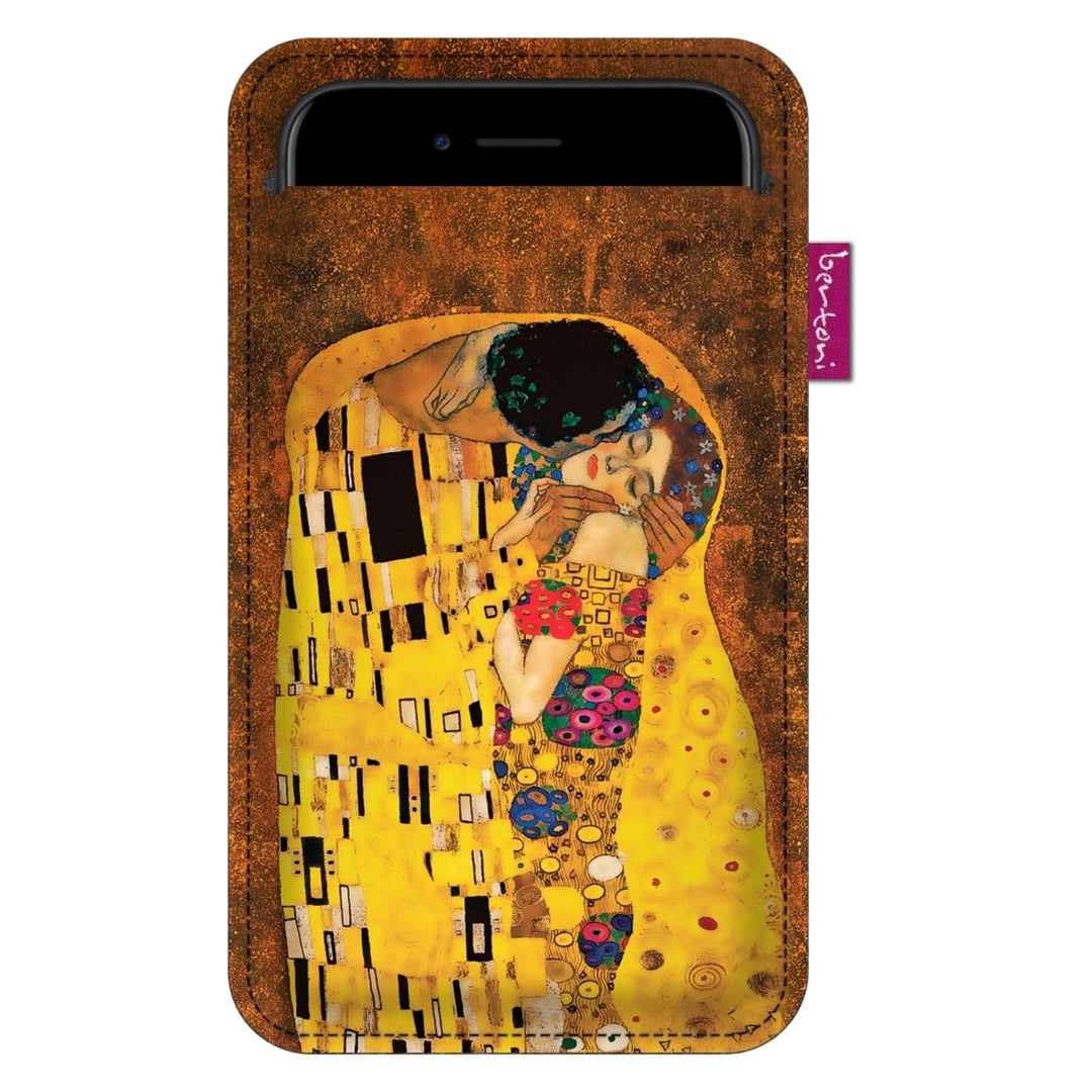 Futrola za pametni telefon Bertoni, izrađena od ekološki prihvatljivog filca, 105x195 mm, uzorak poljubaca, EE0031