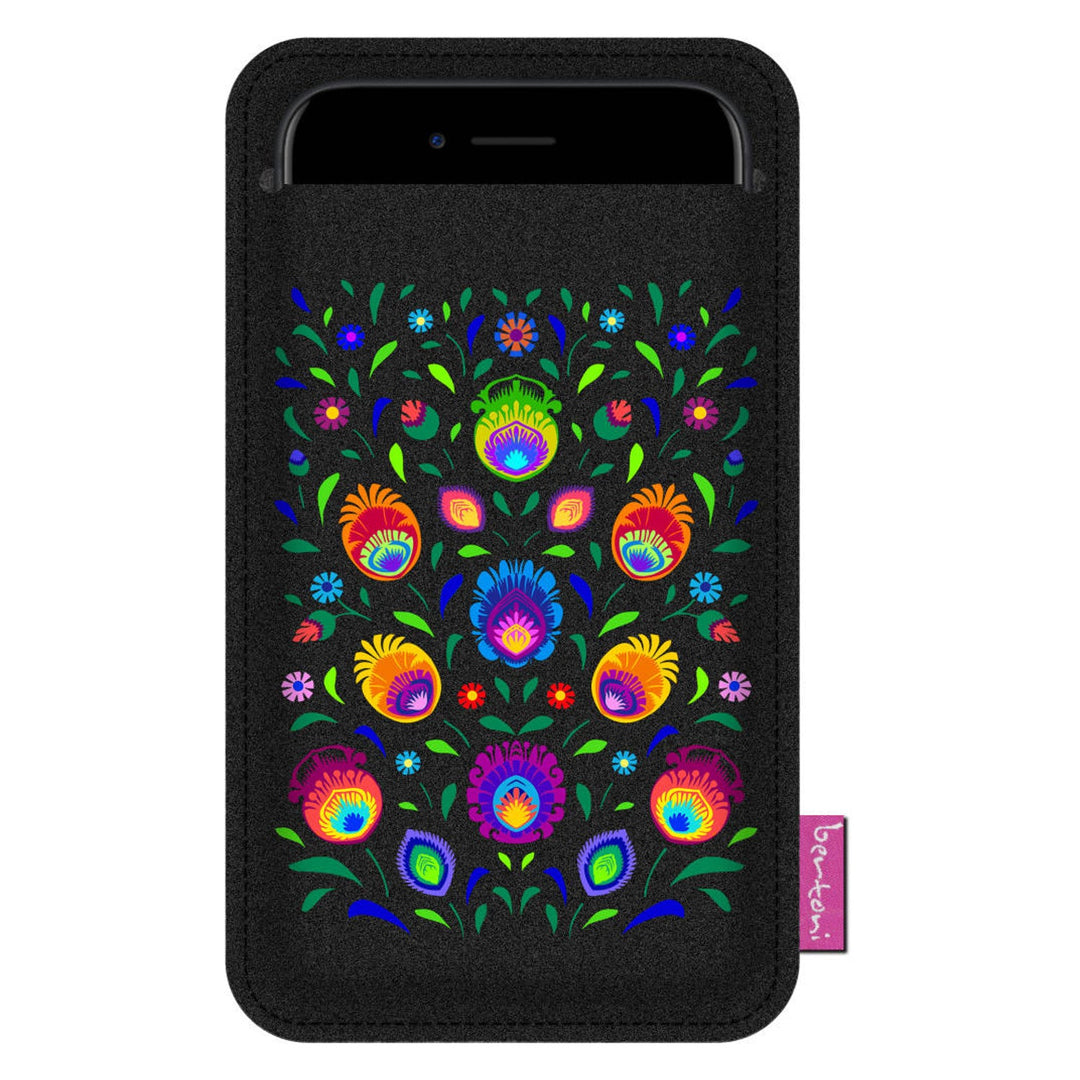 Futrola za pametni telefon Bertoni, izrađena od ekološki prihvatljivog filca, 105x195 mm, uzorak Oberek, EE0032