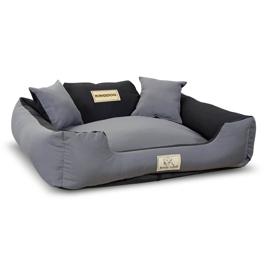 KINGDOG KINMIC100/75C-SZ krevet za pse u obliku kaveza, 100x75 cm, sivi i crni