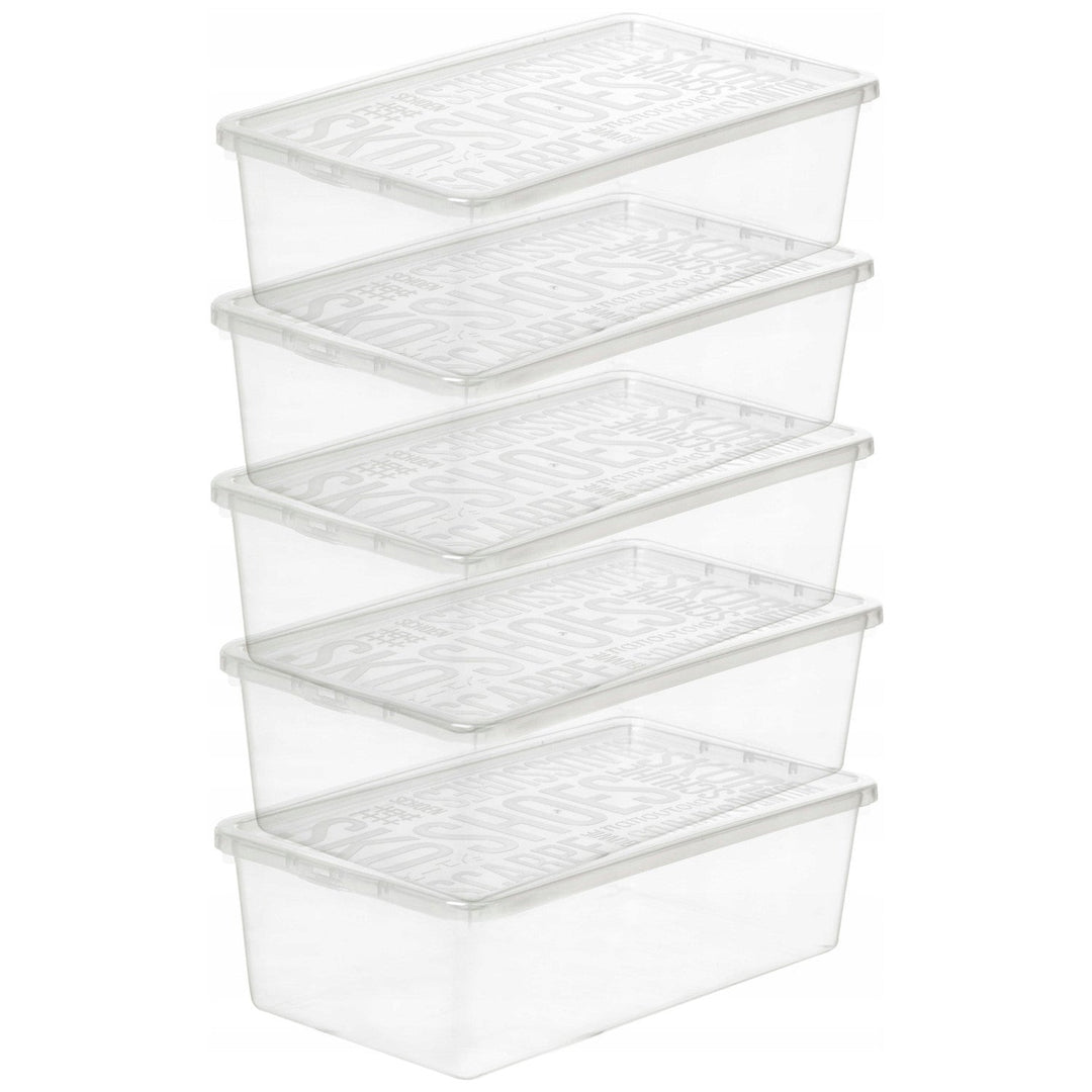5x plastična kutija za žensku obuću, prozirna, Plast Team Basic