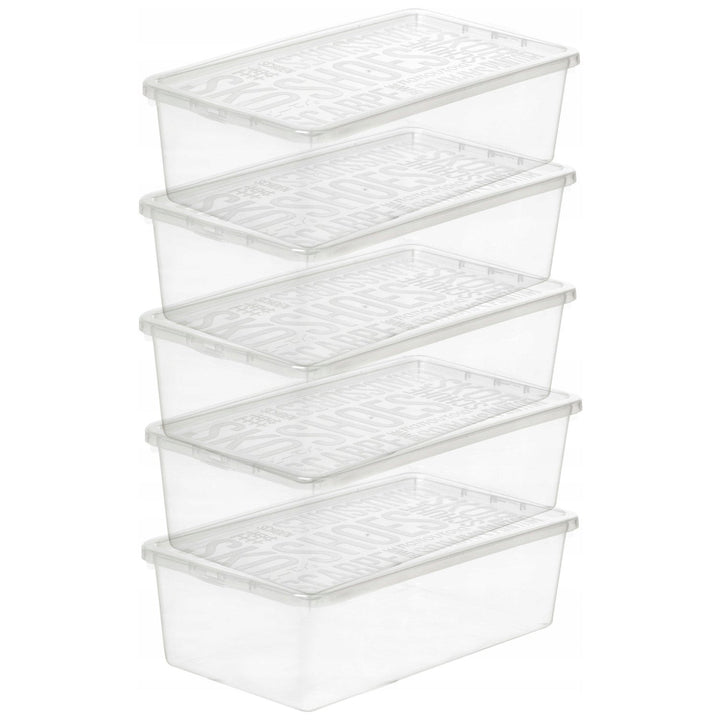 5x plastična kutija za žensku obuću, prozirna, Plast Team Basic