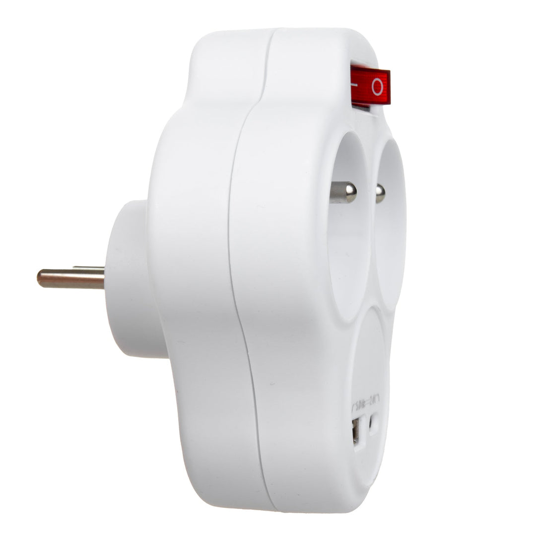 Maclean električna utičnica, razdjelnik s 2 utičnice s USB A/C 2,4 A, tip E, 2×16 A, MCE336 E