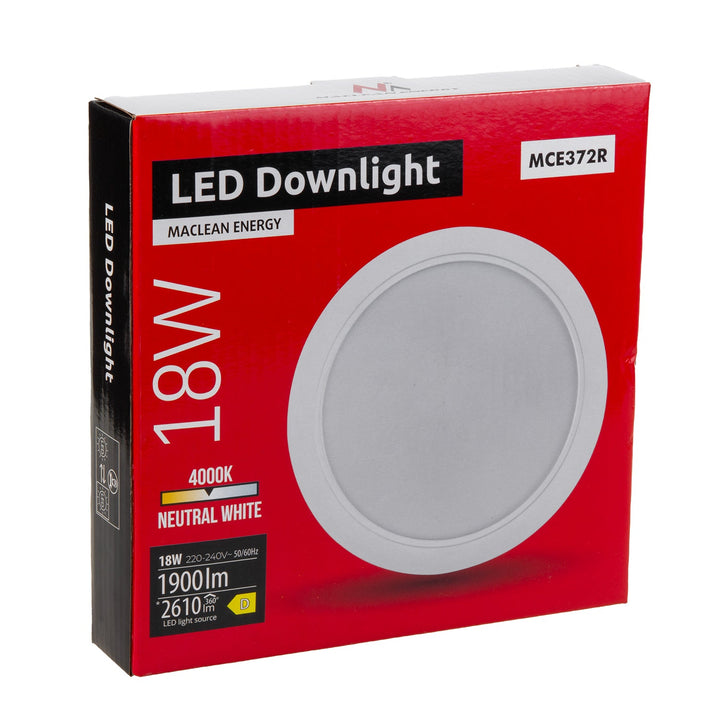 LED stropni panel Maclean, ugradbeni SLIM, 18 W, neutralno bijela 4000 K, 170 × 26 mm, 1900 lm, MCE372 R