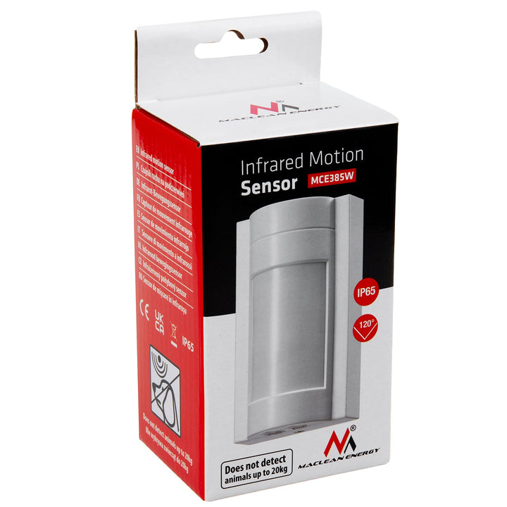 Maclean PIR senzor pokreta, vanjski infracrveni, ne reagira na životinje, max. 1200 W, IP65, MCE385 W