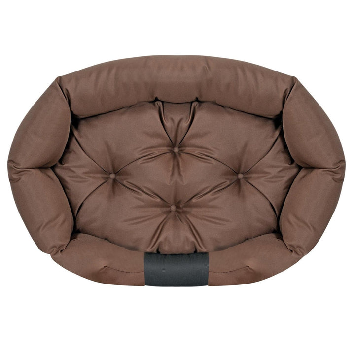 Ovalni krevet za pse 115x95 cm, vodootporan, smeđi i crni CODUOWAL115/95BRA