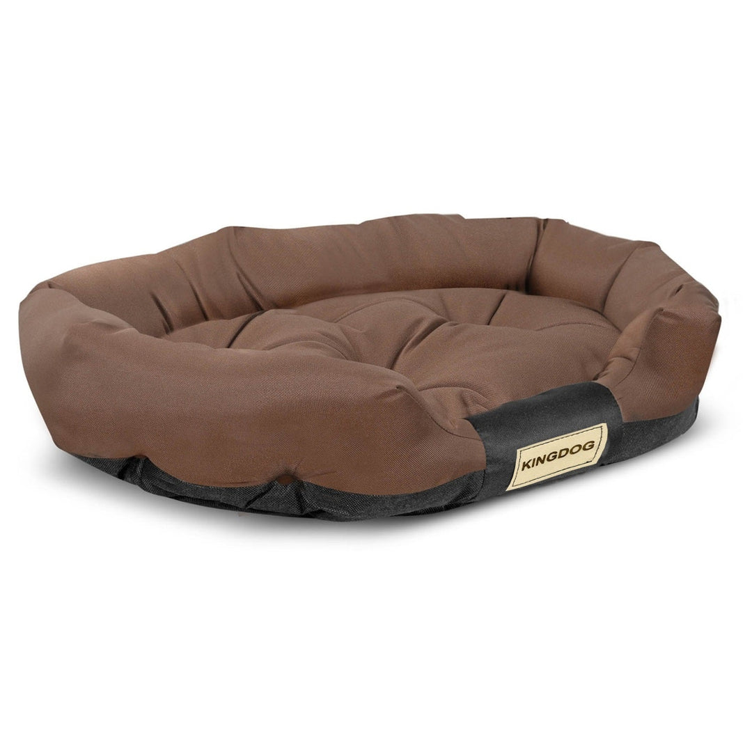 Ovalni krevet za pse 130x105 cm, vodootporan, smeđi i crni CODUOWAL130/105BRA
