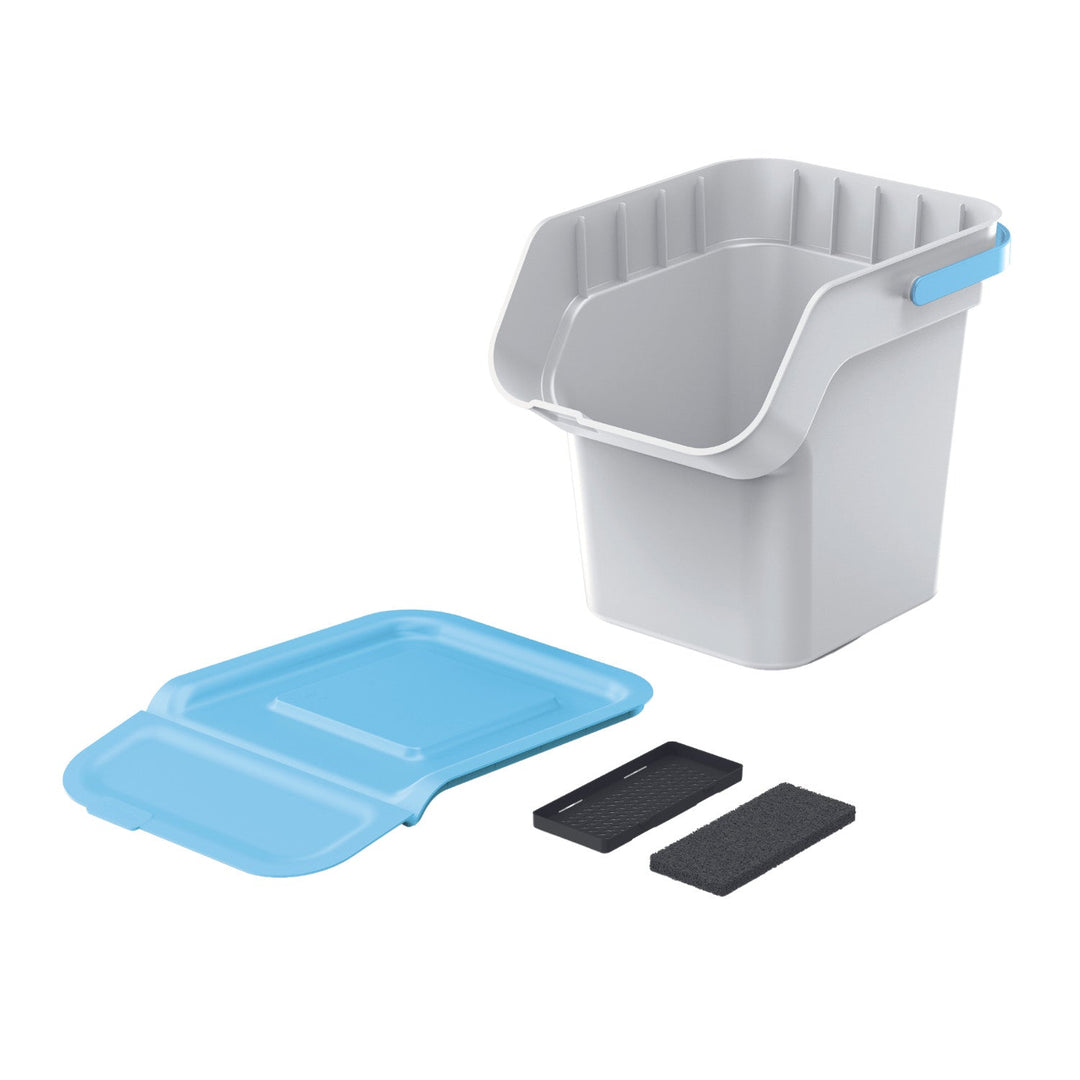 Set kanti za otpad Keden, za razdvajanje otpada, 4 komada po 20 litara, sive, Kaddi Q Set