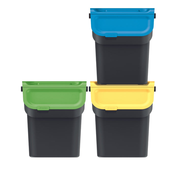 Set keden kanti za otpad, za razvrstavanje otpada, 3x20 litara, crne, Kaddi Q Set
