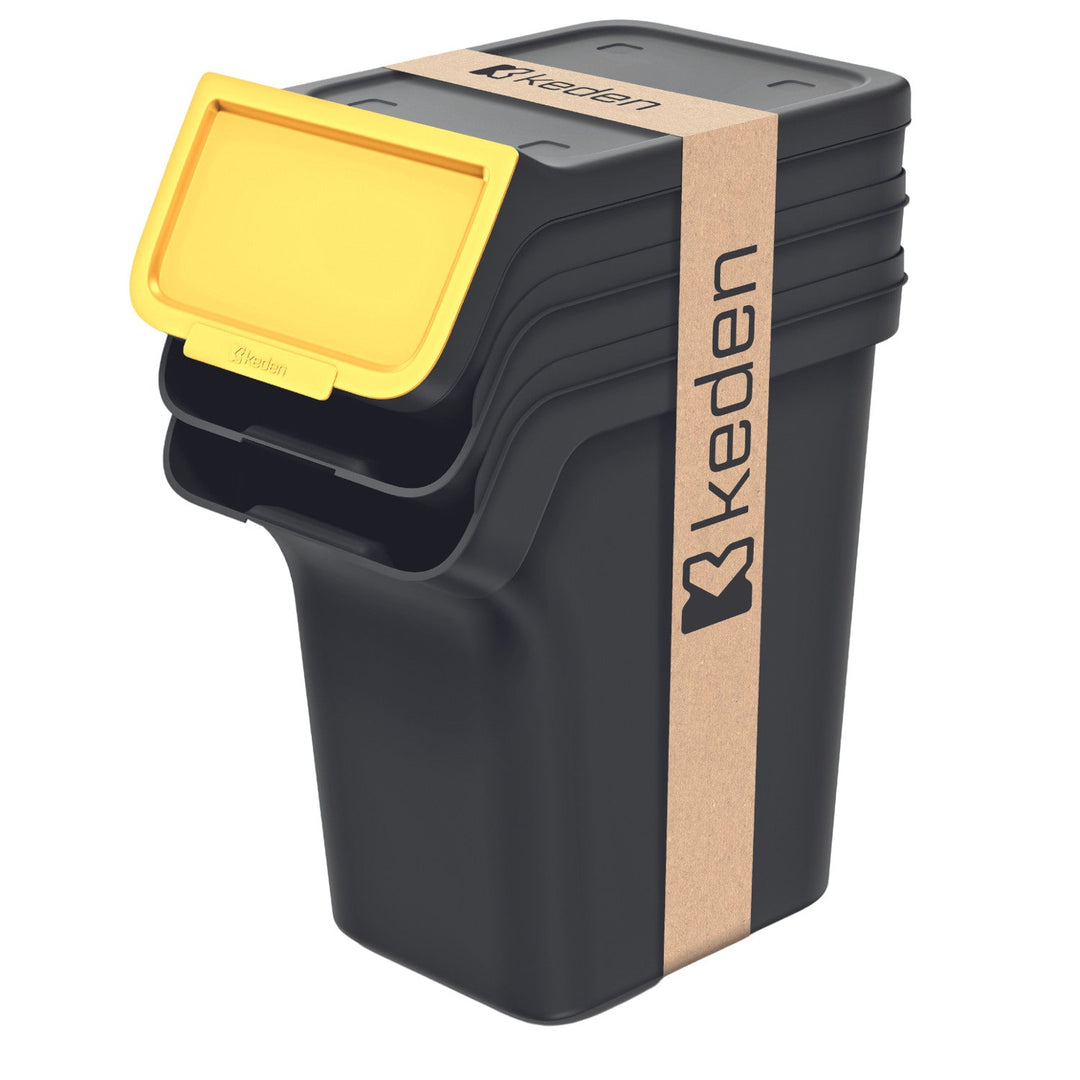 Set keden kanti za otpad, za razvrstavanje otpada, 3x20 litara, crne, Stackbox