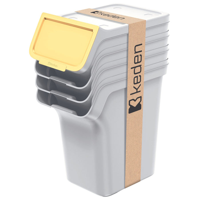 Set keden kanti za otpad, za razvrstavanje otpada, 4x20 litara, sive, Stackbox