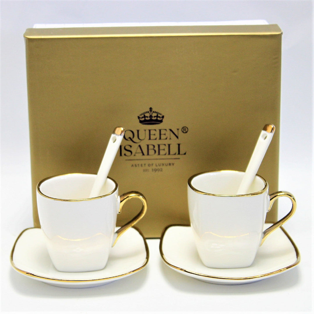 Porculanske šalice za espresso Queen Isabell s tanjurima, set W23GD06-06464