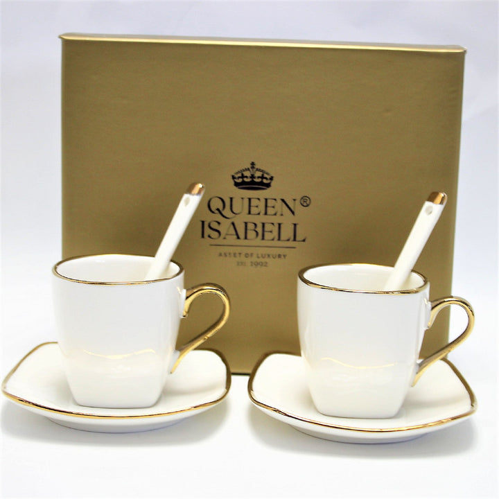 Porculanske šalice za espresso Queen Isabell s tanjurima, set W23GD06-06464