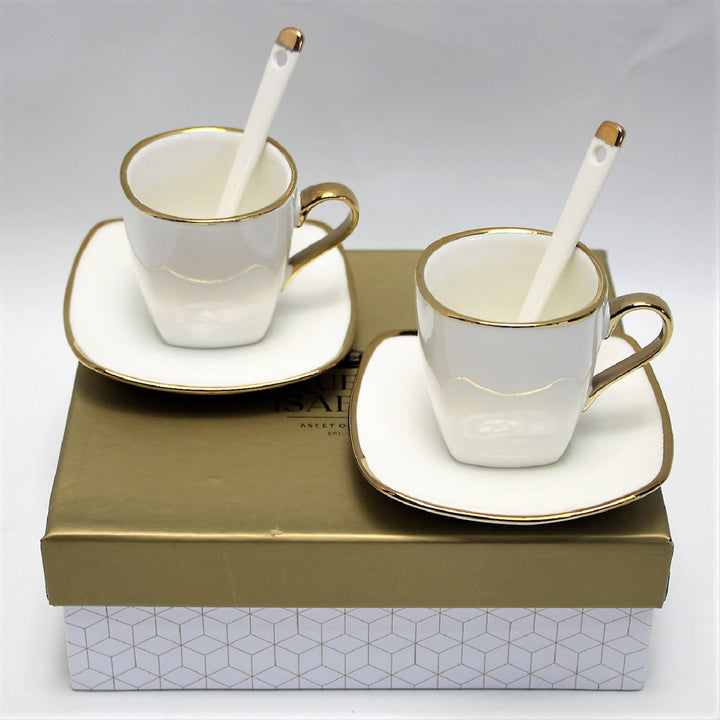 Porculanske šalice za espresso Queen Isabell s tanjurima, set W23GD06-06464