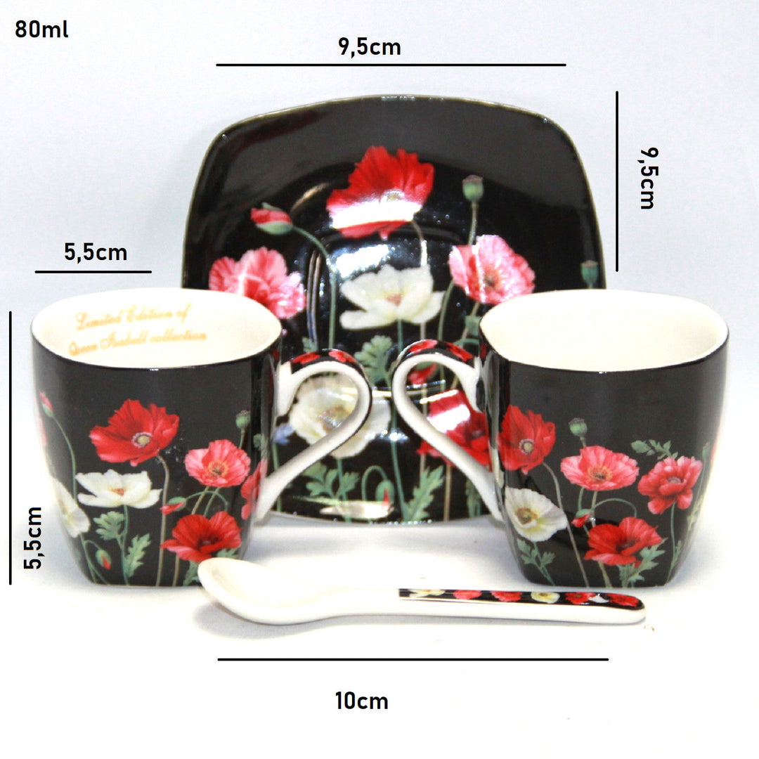 Porculanske šalice za espresso Queen Isabell s tanjurima, set W9PB06-09510