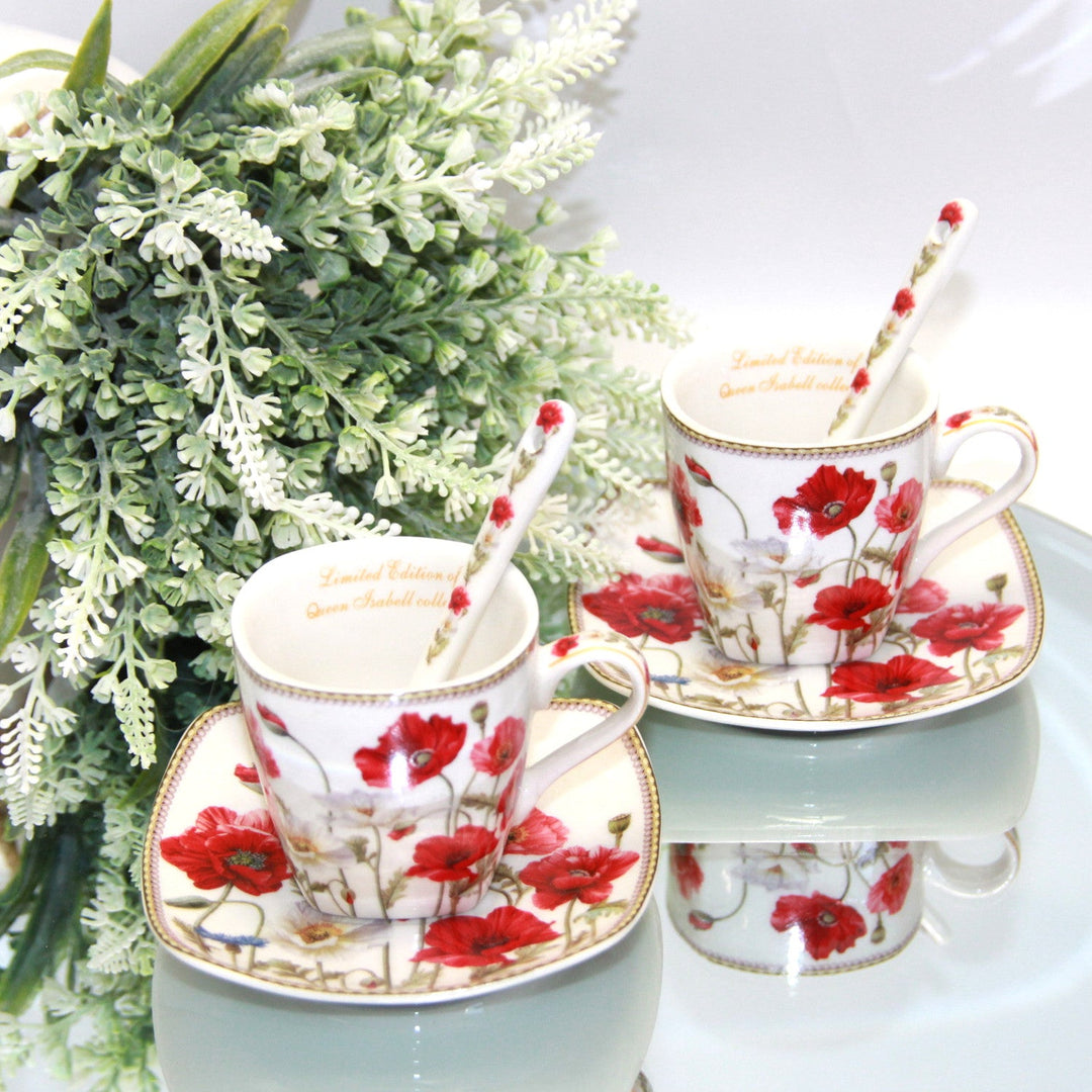 Porculanske šalice za espresso Queen Isabell s tanjurima, set W9PWH06-09596