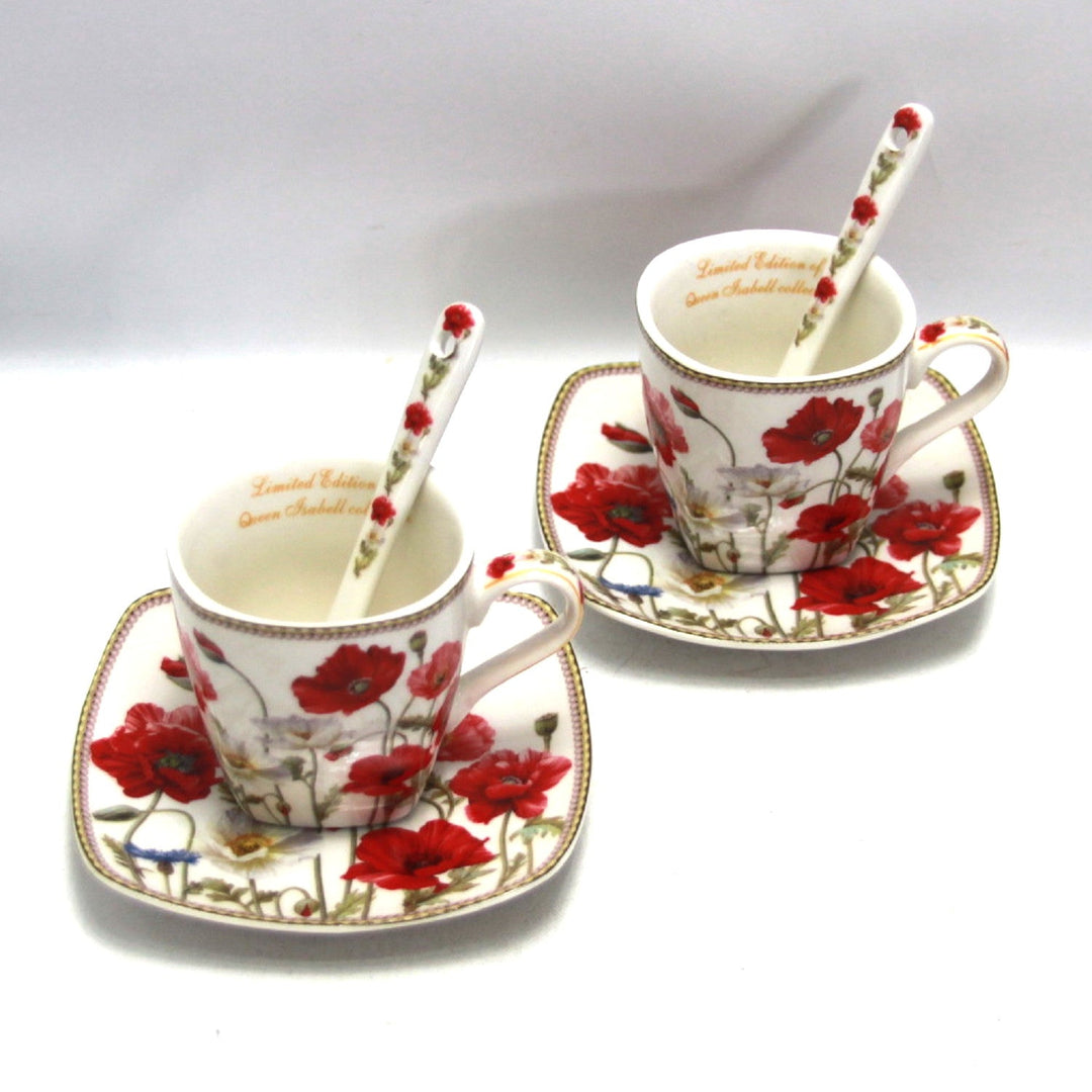 Porculanske šalice za espresso Queen Isabell s tanjurima, set W9PWH06-09596