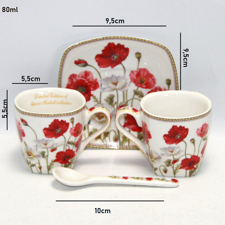 Porculanske šalice za espresso Queen Isabell s tanjurima, set W9PWH06-09596