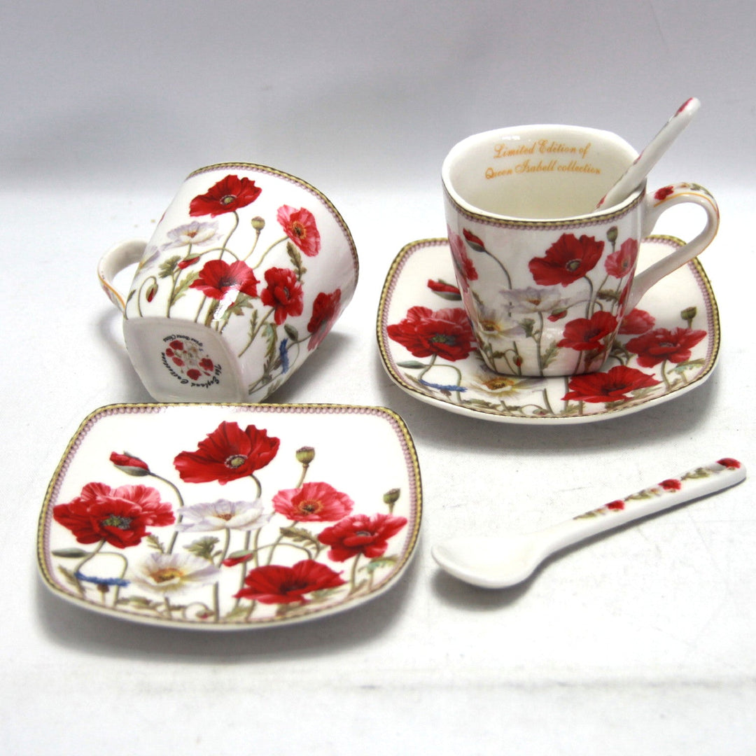 Porculanske šalice za espresso Queen Isabell s tanjurima, set W9PWH06-09596