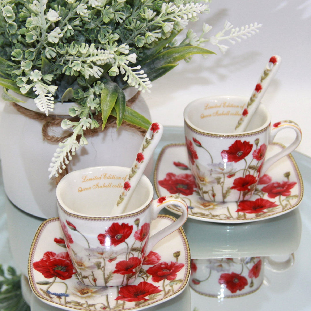 Porculanske šalice za espresso Queen Isabell s tanjurima, set W9PWH06-09596