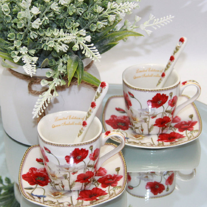 Porculanske šalice za espresso Queen Isabell s tanjurima, set W9PWH06-09596