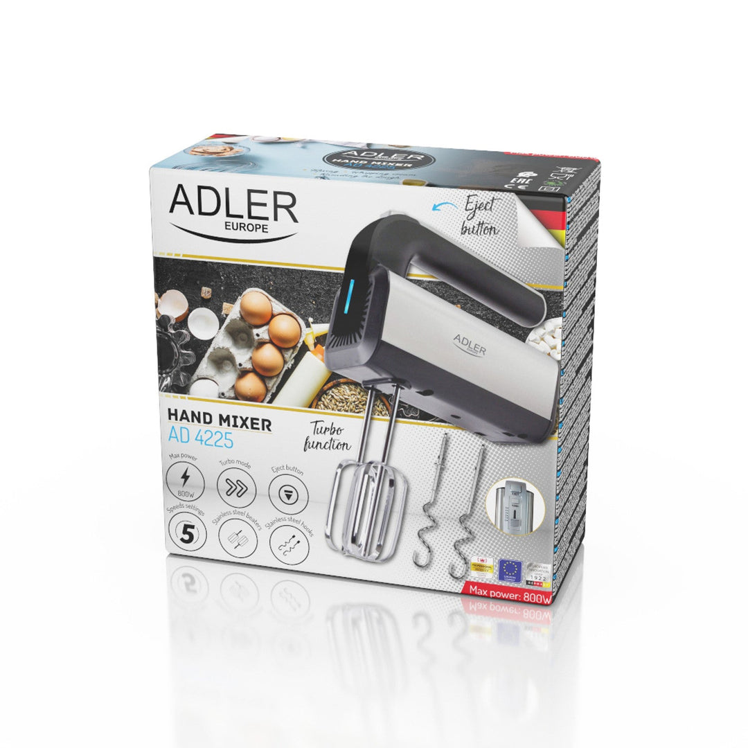Adler ručni mikser, 5 brzina, 800 W, Turbo funkcija, AD 4225