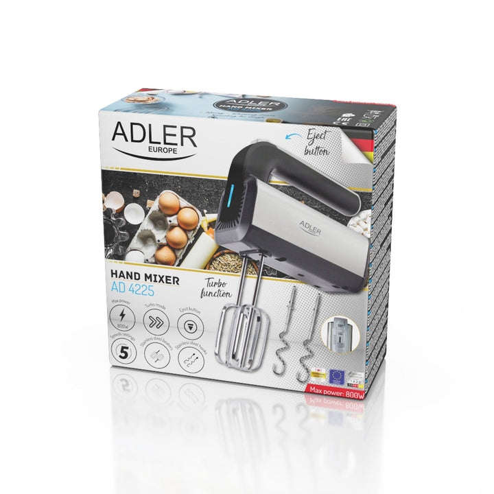 Adler ručni mikser, 5 brzina, 800 W, Turbo funkcija, AD 4225