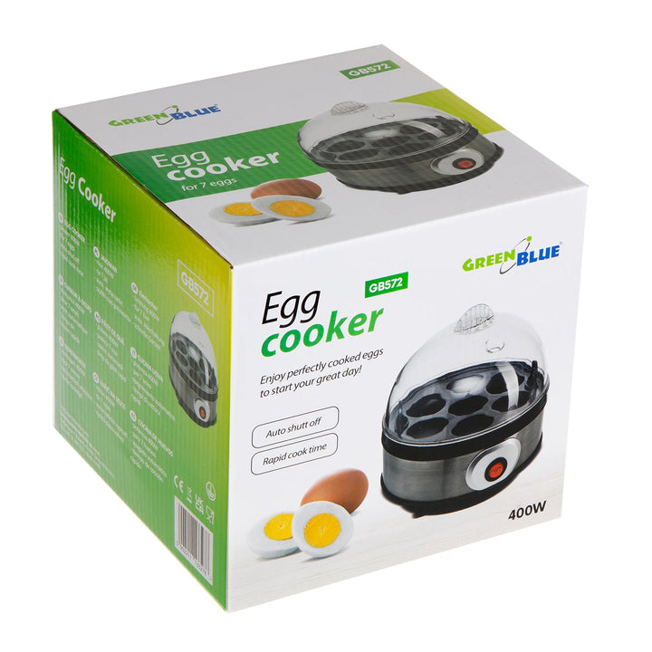 GreenBlue automatski kuhalo za jaja, snaga 400 W, za do 7 jaja, mjerna šalica, 220-240 V~, 50 Hz, GB572