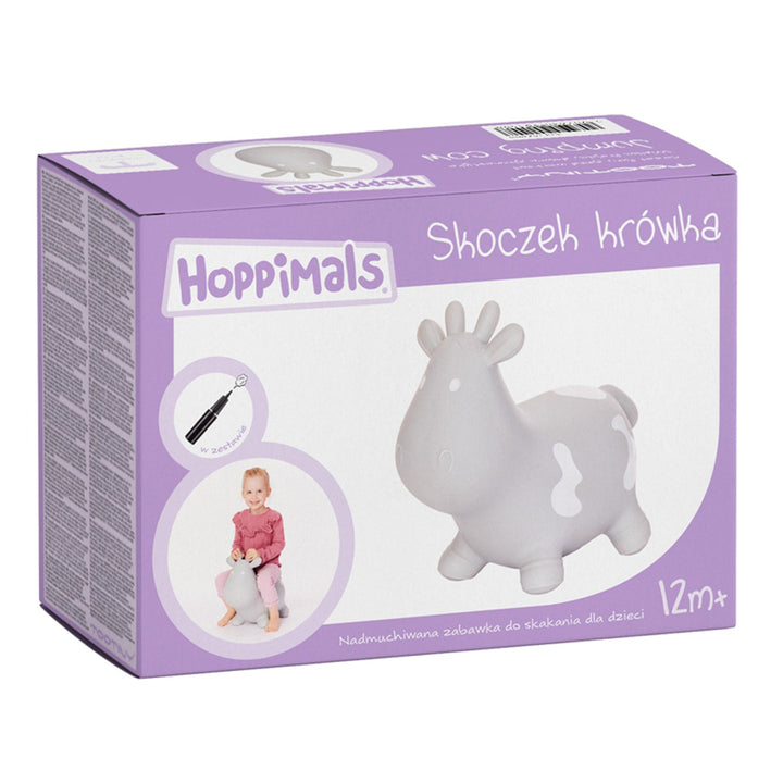 Hoppimals gumeni skačući jastučić, siva krava, pumpa, T-TFF-NN140