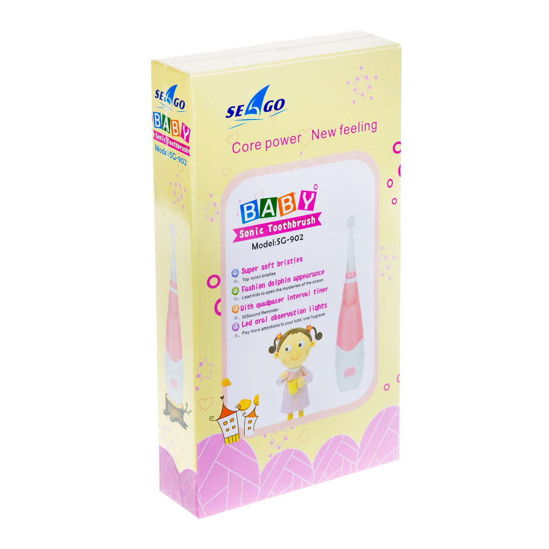 SEAGO zubna četkica za djecu, ružičasta, 1xAAA 1,5 V (nije uključena), 4 glave četkice, SG-902 Pink