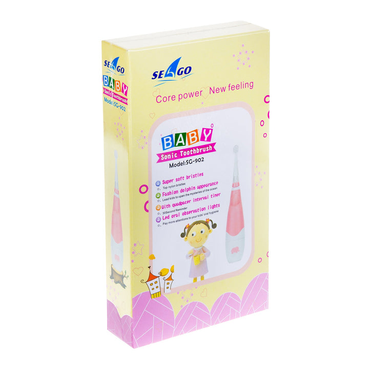 SEAGO zubna četkica za djecu, ružičasta, 1xAAA 1,5 V (nije uključena), 4 glave četkice, SG-902 Pink