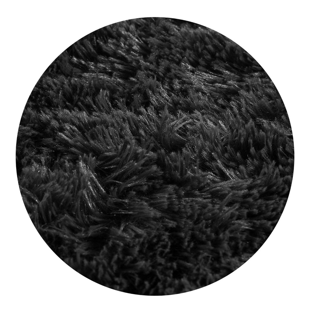 Covor de pluș, cu fir scurt, antiderapant, 160 x 220 cm, negru, DYWSHA120/160CZA