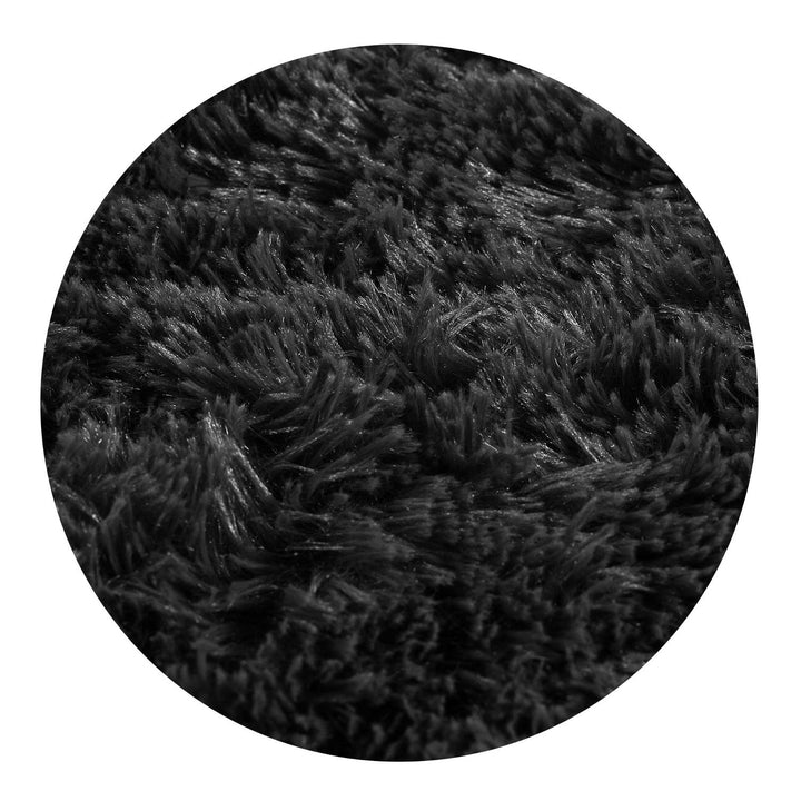 Covor de pluș, cu fir scurt, antiderapant, 160 x 220 cm, negru, DYWSHA120/160CZA