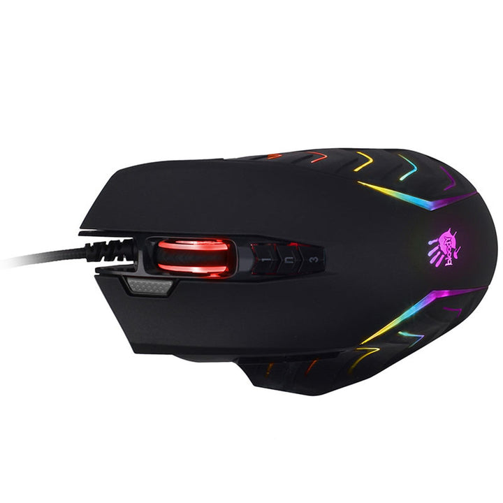A4TECH gejming miš, USB, 8000 DPI, metalne klizače, J95 RGB Pixart (aktiviran)