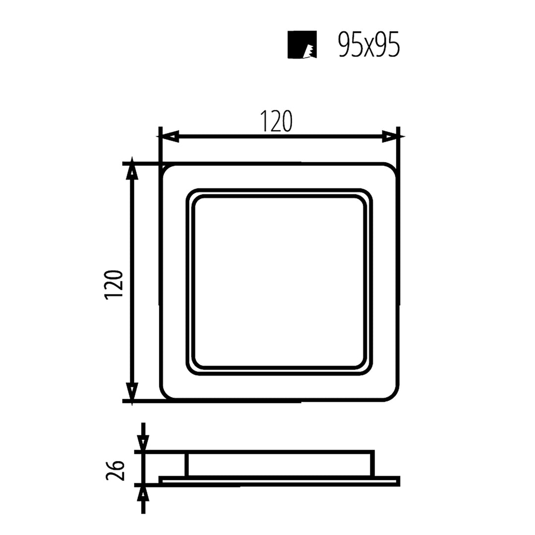 5x Maclean LED stropni panel, ugradbeni SLIM, 9W, neutralno bijela 4000K, 120*120*26 mm, 900 lm, MCE373 S