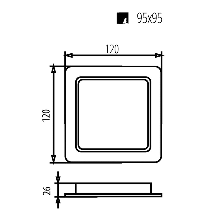 5x Maclean LED stropni panel, ugradbeni SLIM, 9W, neutralno bijela 4000K, 120*120*26 mm, 900 lm, MCE373 S