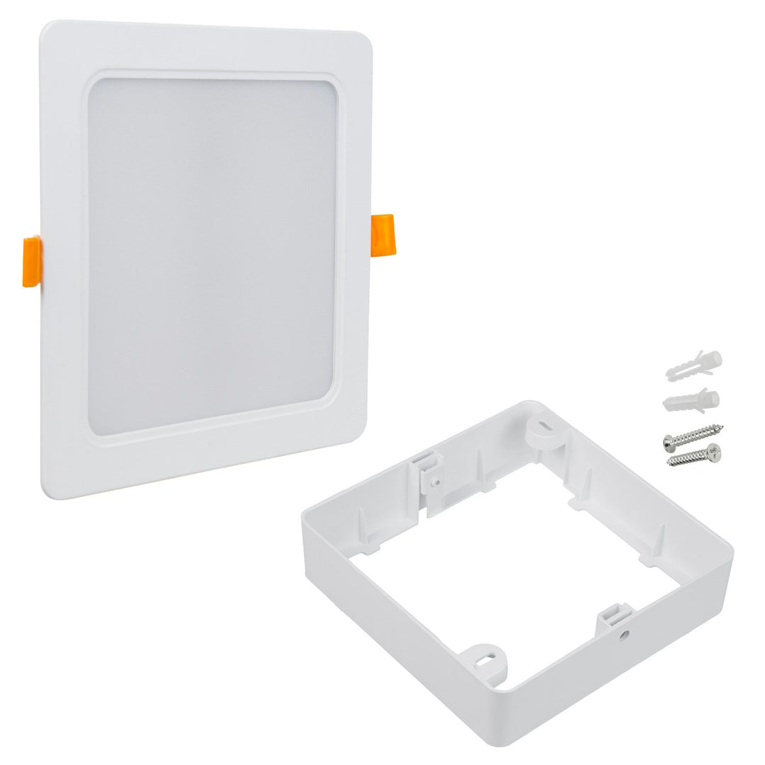 Maclean Panou de tavan cu LED-uri, montaj încastrat SLIM, 18W, alb neutru 4000K, 170*170*26mm, 1800lm, MCE374 S + adaptor pentru montare pe suprafață MCE379 S
